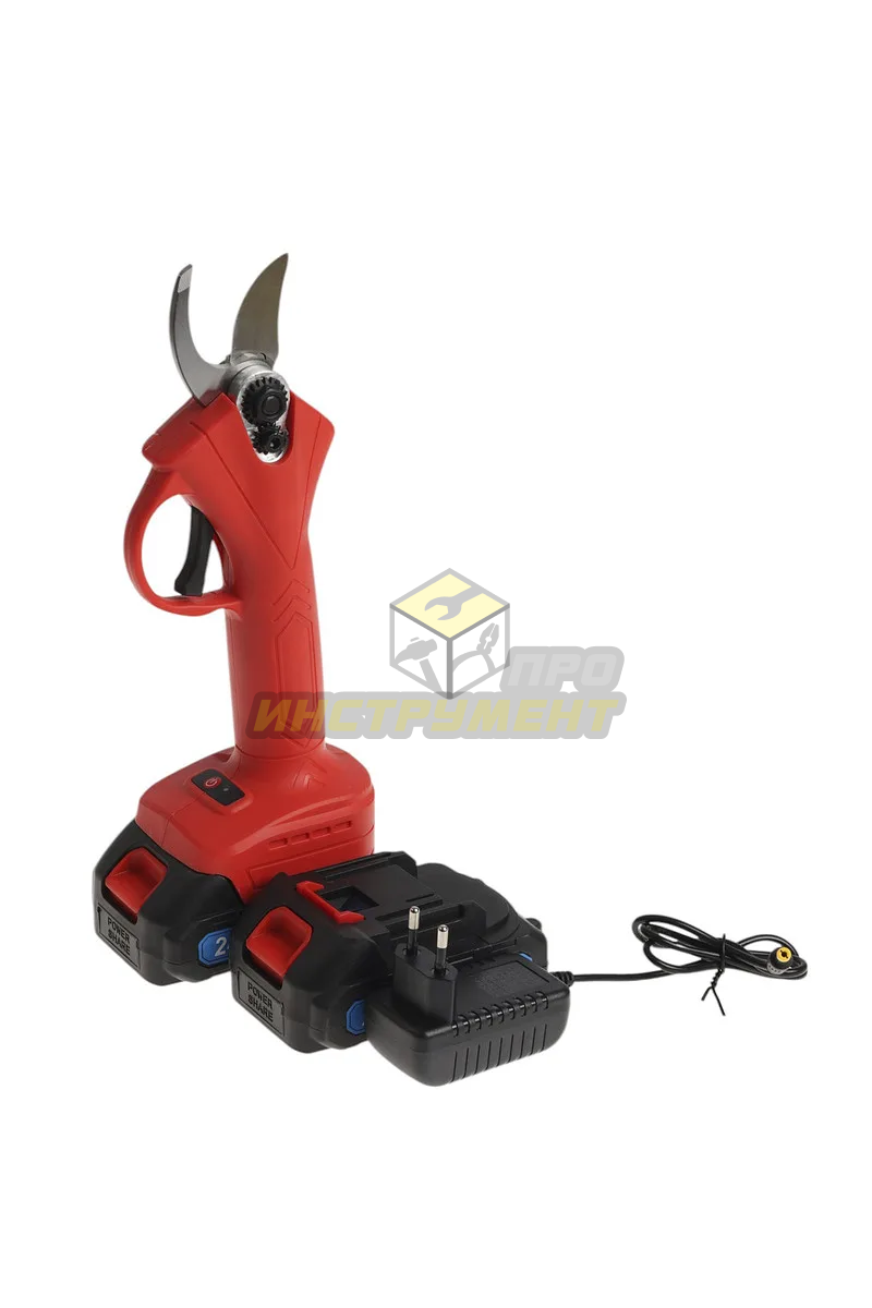 Аккумуляторный садовый секатор, 2 акб, 21 V, бесщеточный