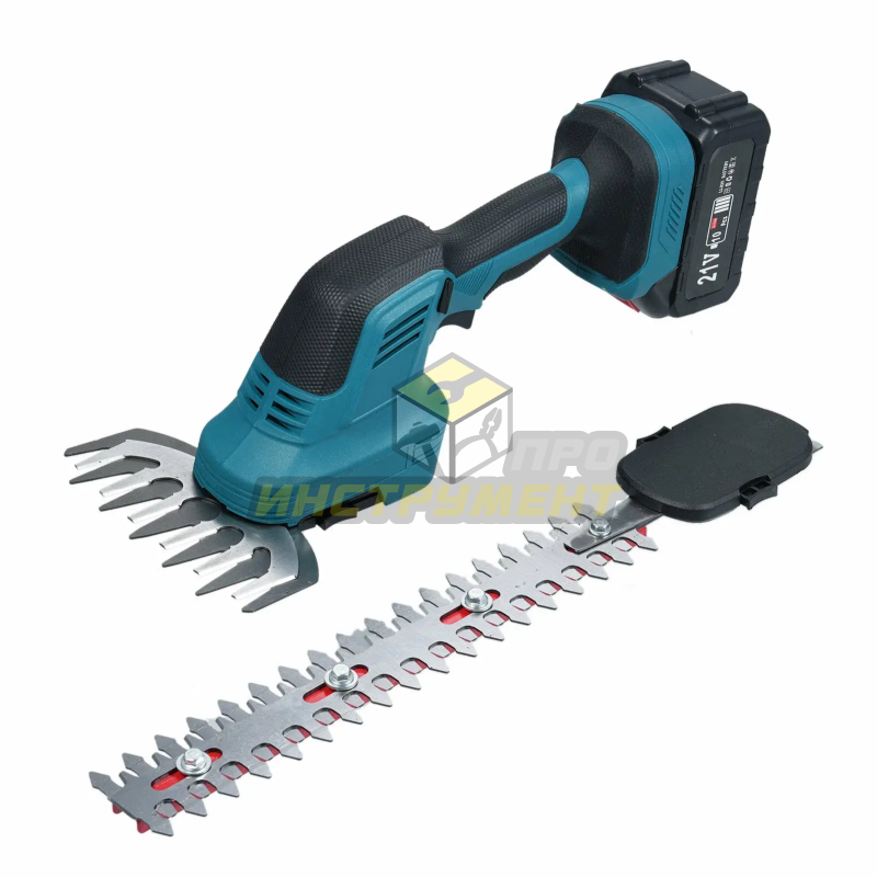 Аккумуляторные ножницы для травы(кусторез) 21V, АКБ 2.0Ач - 2шт, 2 насадки, ЗУ