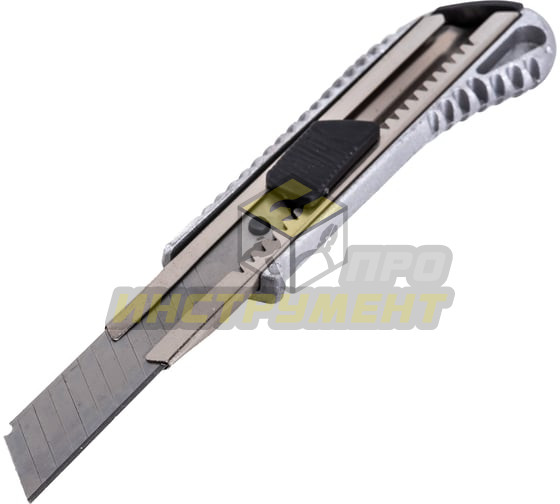 Нож с выдвижным лезвием 18 мм, металллический корпус, автоматический фиксатор, Вихрь (Код ТН ВЭД: 82