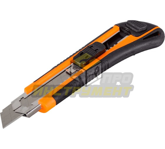 Нож с выдвижным лезвием 18 мм, двухкомпонентный корпус, автоматический фиксатор, Вихрь (Код ТН ВЭД: