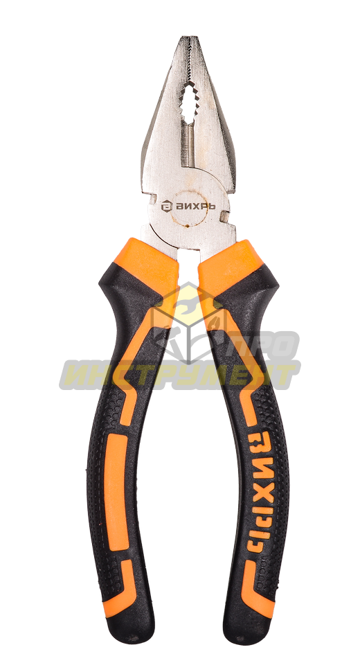 Плоскогубцы (пассатижи),160мм.,никелированные,двухкомпонентные рукоятки Вихрь (Код ТН ВЭД: 820320000