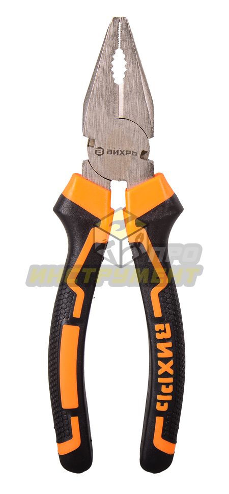 Плоскогубцы (пассатижи),180мм.,никелированные,двухкомпонентные рукоятки Вихрь (Код ТН ВЭД: 820320000