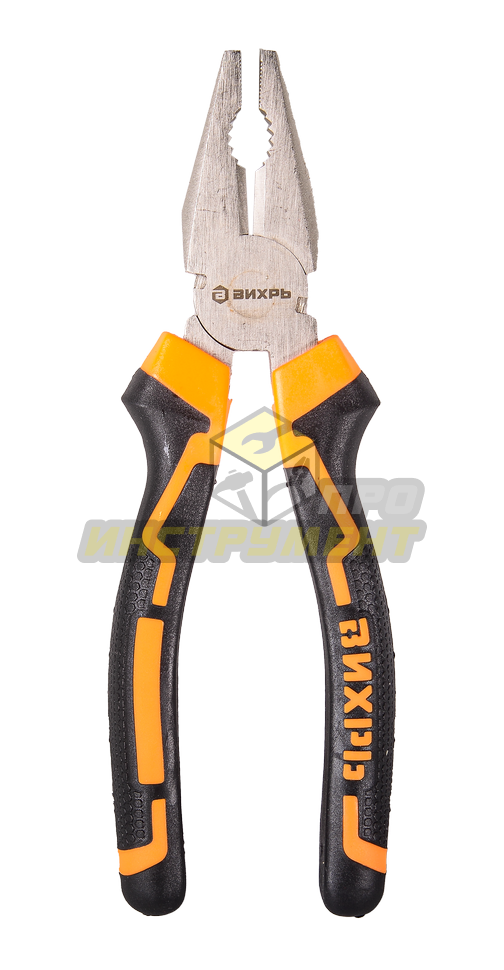 Плоскогубцы (пассатижи),200мм.,никелированные,двухкомпонентные рукоятки Вихрь (Код ТН ВЭД: 820320000