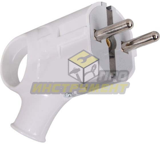 Вилка угловая с ушком с/з, белая 16А 250В Вихрь (Код ТН ВЭД: 8536699008) 73/12/1/2