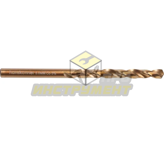 H1055-M050-86 Сверло по металлу COBALT 5,0х86мм Hanskonner