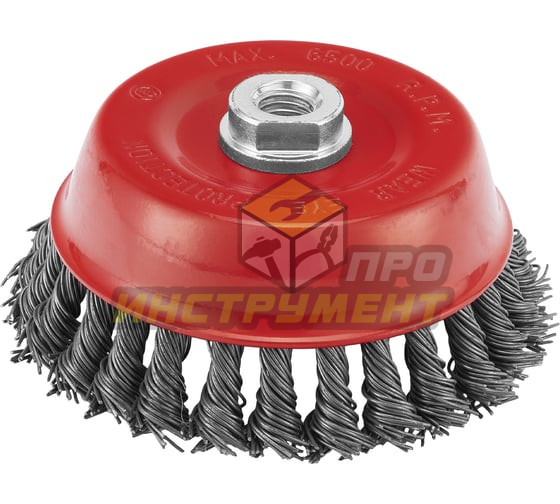 MATRIX Щетка для УШМ, 125 мм, М14, "чашка", крученая проволока 0,8 мм// 74625