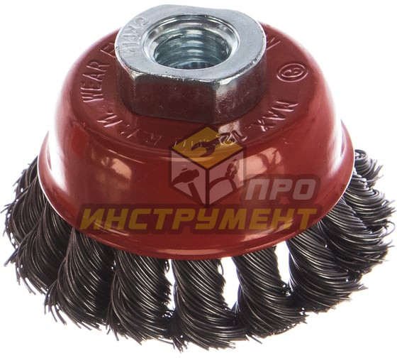 MATRIX Щетка для УШМ, 65 мм, М14, "чашка", крученая металлическая проволока// 74620