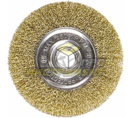 MATRIX Щетка для УШМ, 150 мм, посадка 22,2 мм, плоская, латунированная витая проволока // 74664