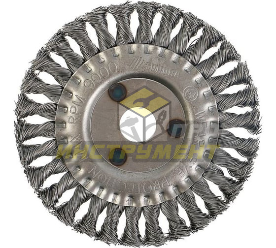 MATRIX Щетка для УШМ 150 мм, посадка 22,2 мм, плоская, крученая металлическая проволока// 74634