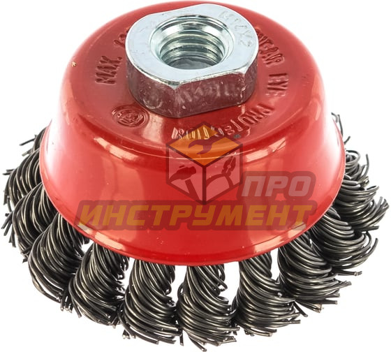 MATRIX Щетка для УШМ, 75 мм, М14, "чашка", крученая проволока 0,8 мм// 74622