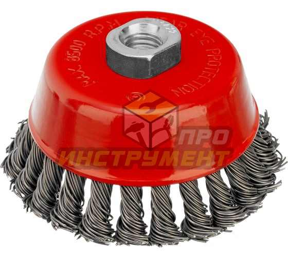 MATRIX Щетка для УШМ, 100 мм, М14, "чашка", крученая проволока 0,8 мм// 74623