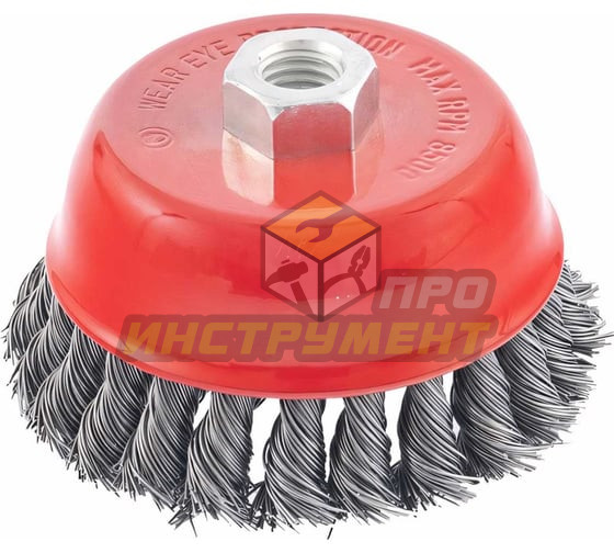 MATRIX Щетка для УШМ, 100 мм, М14, "чашка", крученая металлическая проволока// 74628