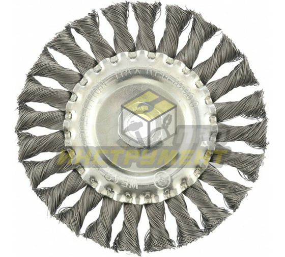 MATRIX Щетка для УШМ 125 мм, М14, плоская, крученая проволока 0,35 мм// 74633