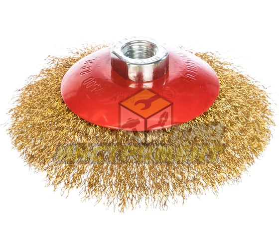 MATRIX Щетка для УШМ, 125 мм, М14, "тарелка", витая проволока// 74616