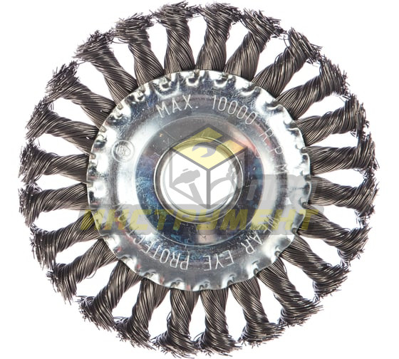 MATRIX Щетка для УШМ 125 мм, посадка 22,2 мм, плоская, крученая металлическая проволока// 74632