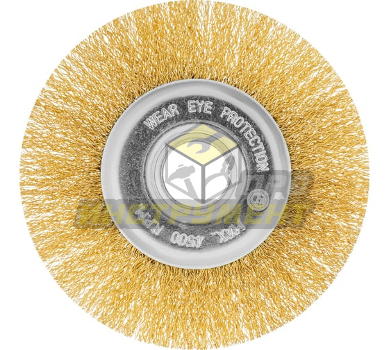 MATRIX Щетка для УШМ, 125 мм, посадка 22,2 мм, плоская, латунированная витая проволока // 74656