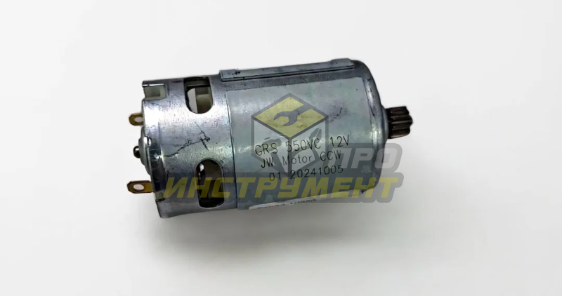 Двигатель для шуруповерта 12V с шестерней 12 зуб, d вала-3мм, D корп-37.5мм, паз