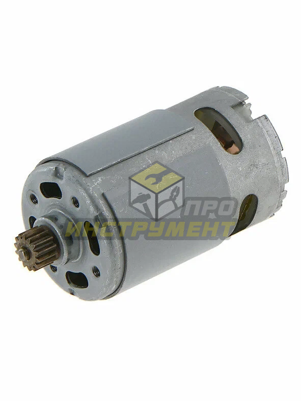Двигатель для шуруповерта 12V с шестерней 14 зуб, d вала-3мм, D корп-37.5мм, паз (Макита 629817-8)