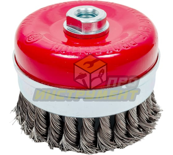 MATRIX Щетка для УШМ Heavy Duty, 100 мм, М14, "чашка", крученая металлическая проволока// 74672