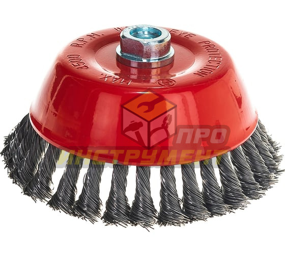 MATRIX Щетка для УШМ, 150 мм, М14, "чашка", крученая проволока 0,8 мм// 74626