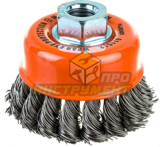 MATRIX Щетка для УШМ Heavy Duty, 80 мм, М14, "чашка", крученая металлическая проволока// 74670