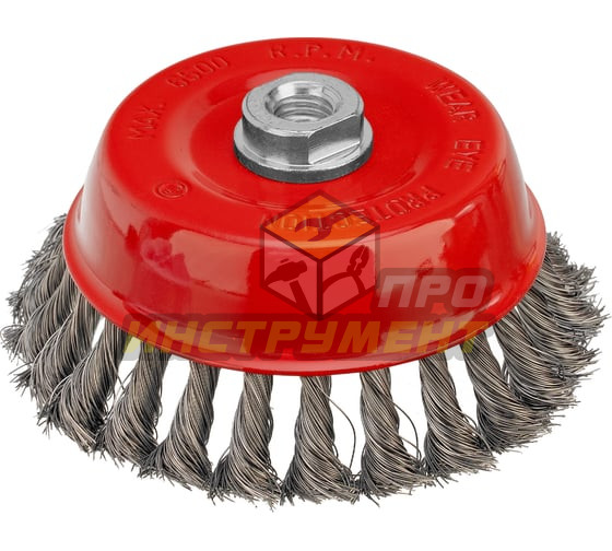 MATRIX Щетка для УШМ, 125 мм, М14, "чашка", крученая проволока 0,35 мм// 74617