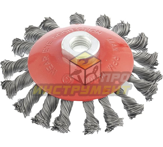 MATRIX Щетка для УШМ, 115 мм, М14, "тарелка", крученая проволока 0,5 мм// 74610