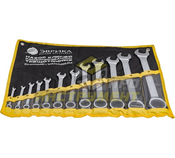 Набор ключей комбинированных ER-20632 трещоточных 12 предметов 6,8,10,12,14,17,19,22,24,27,30,32мм (