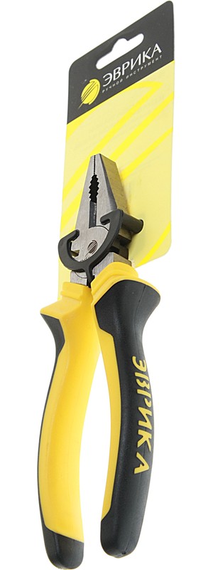 Пассатижи комбинированные стандартные 7" ЭВРИКА 1/6/60 (10228020/051124/5135499 , Китай)