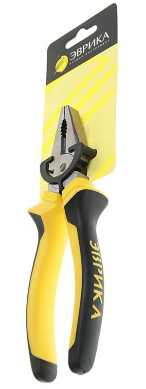 Пассатижи комбинированные с боковыми кусачками для проволоки 8" ЭВРИКА 1/6/60 (10228020/051124/51354