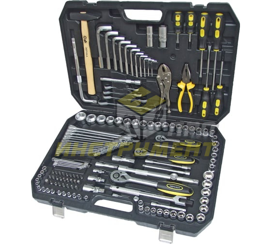 Набор инструмента ER-80142 1/4"&3/8"&1/2"DR 6-гранный 142 предмета  ЭВРИКА 1/2 (10702070/300625/5223