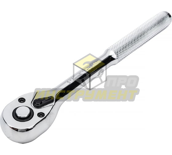 Трещотка ER-93872 3/8" 72-зубцовая с прямой рифленой металлической ручкой L-200мм ЭВРИКА 1/25/50 (10