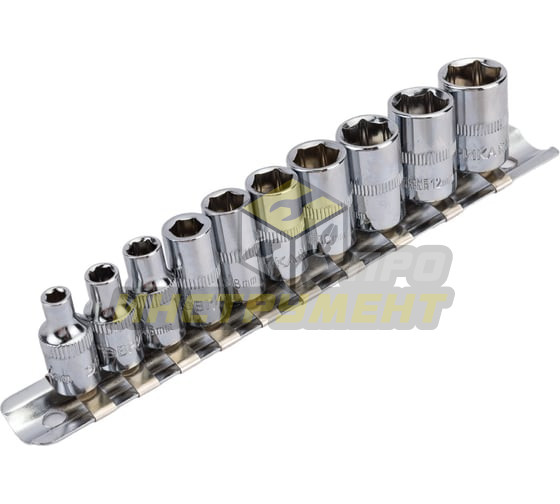 Набор торцевых головок ER-95130 1/4" DR 4-13мм 10 предметов ЭВРИКА /1/10/40 (10702070/181124/5132067