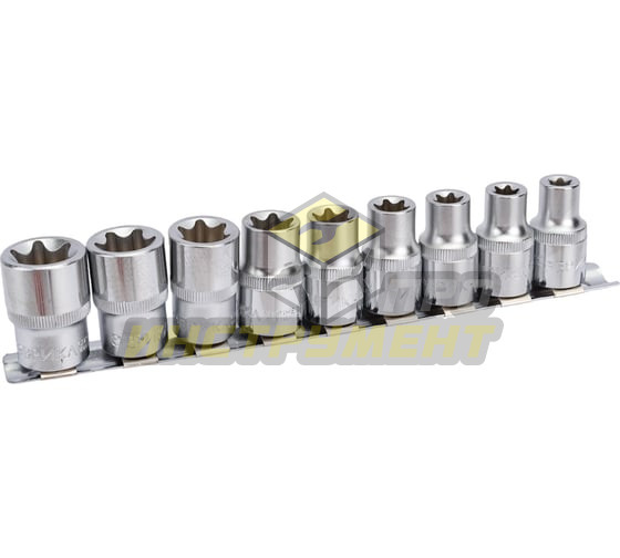 Набор торцевых головок ER-95200 1/2" DR звездочка E10-E24 9 предметов ЭВРИКА /1/5/20 (10702070/18112