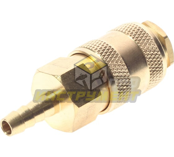 Быстроразъем пневматический ER-BSE1-2SH:с клапаном "елочка" 6мм (латунь) ЭВРИКА /1/10 (10702070/2703