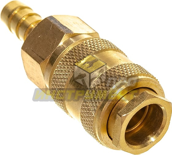 Быстроразъем пневматический ER-BSE1-3SH:с клапаном "елочка" 8мм (латунь) ЭВРИКА /1/10 (10702070/2703