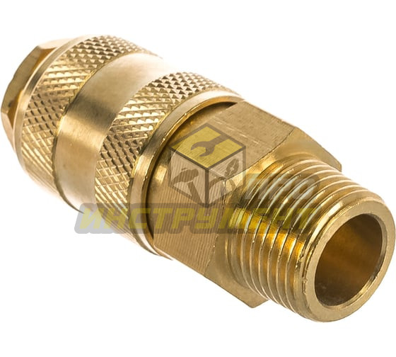 Быстроразъем пневматический ER-BSE1-3SM:с клапаном с наружной резьбой 3/8" (латунь) ЭВРИКА /1/10 (10