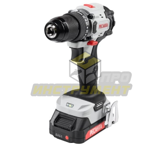 Дрель-шуруповерт аккумуляторная Ресанта ДА-20-2ЛК-БП (бесщеточный двигатель)