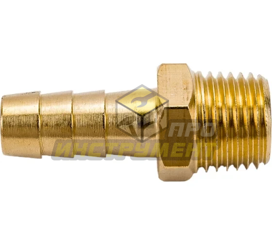 Штуцер пневматический ER-MH04/05:наруж. резьба 1/4"- "елочка" 8мм ЭВРИКА /1/10 (10702070/270325/5105