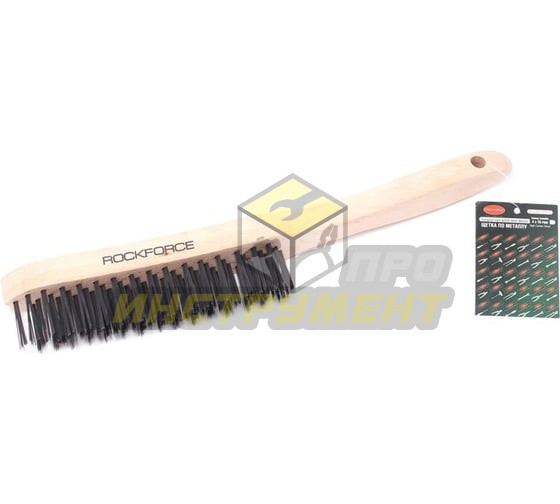 Щетка по металлу RF-340117232 ручная в усиленном деревянном корпусе (проволока из нержавеющей стали,