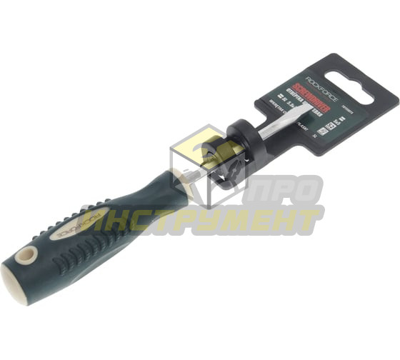 Отвертка шлицевая RF-70155075 магнитная "Profi" S2 SL5.5х75мм, на пластиковом держателе ROCKFORCE /1