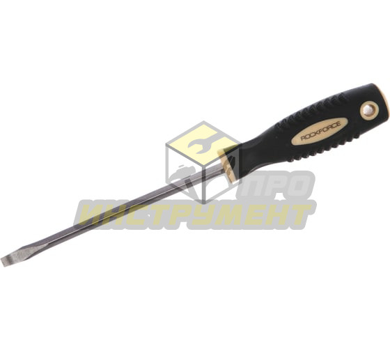 Отвертка шлицевая RF-70155125 магнитная "Profi" S2 SL5.5х125мм, на пластиковом держателе ROCKFORCE /