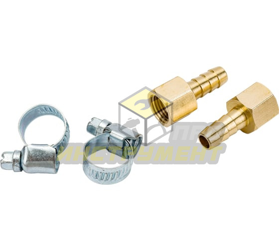 Штуцер RF-FFH04/05 пневматический внутр. резьба 1/4"- "елочка" 8мм (2 шт. + хомуты) в блистере ROCK