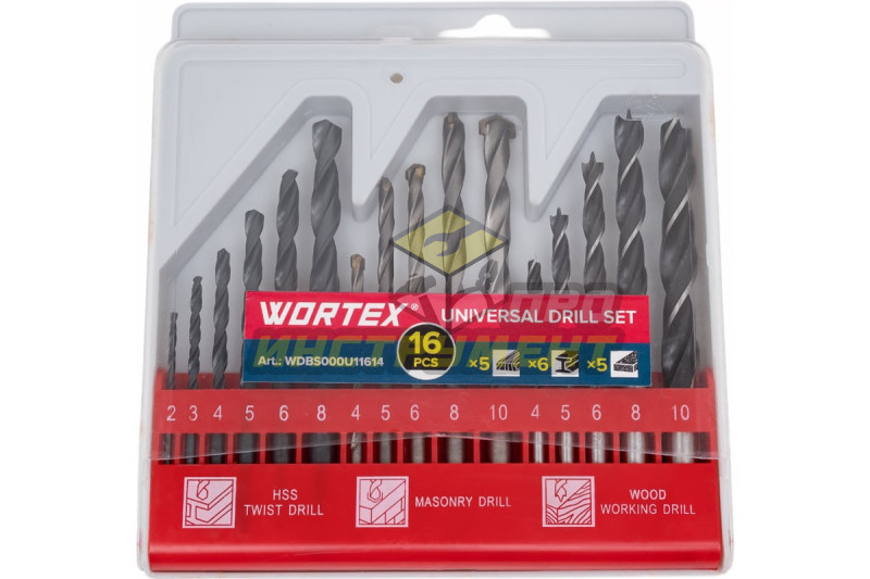 FIT IT Сверла-комби, 16 шт., металл/бетон/дерево 36358