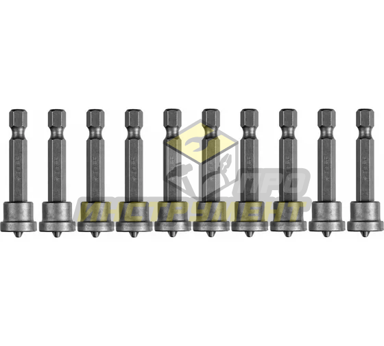 ЗУБР Бита "МАСТЕР" Phillips, с ограничителем, 50 мм, тип хвостовика E 1/4", Cr-V, 10 шт 26002-2-50-1