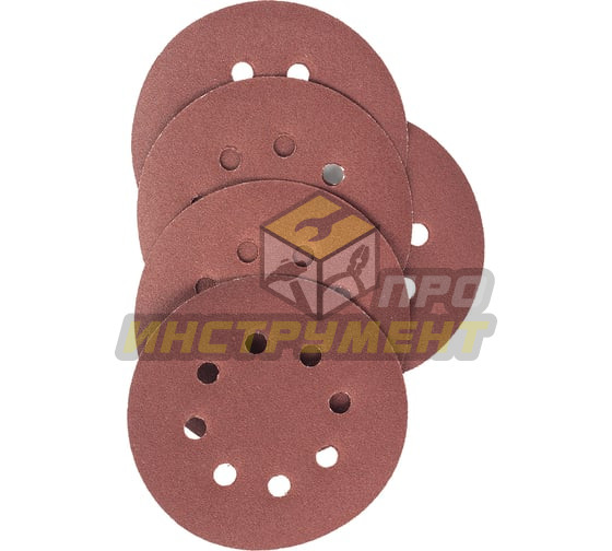 VIRA Круги абразивные на ворсовой основе под "липучку", 8 отверстий, 125мм, 5 шт., P120 558008