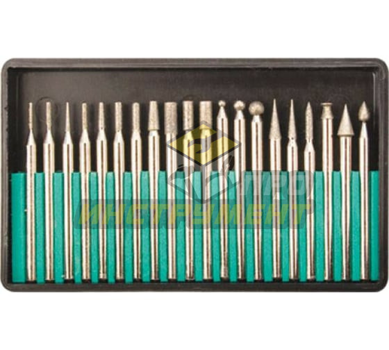 FIT IT Шарошки, усиленная сталь 70 с алмазным напылением, набор 20 шт. 36485