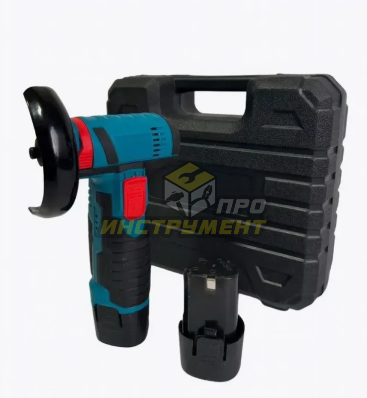 Мини УШМ(болгарка) 75мм, 12V, АКБ 4.0Ач - 2шт, кейс, 2 диска, перчатки, ключ