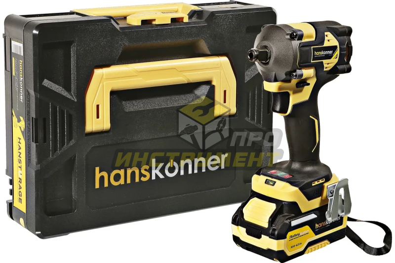 HCD20420BLC Гайковерт ударн б/щ Hanskonner PLATINUM,18В,1BatterySystem,420Нм,1/2",1x4Ач,кейс HS