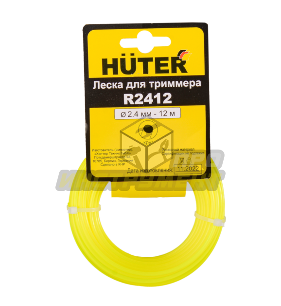 Леска Huter R2412 для триммера, 2.4 мм, круг
